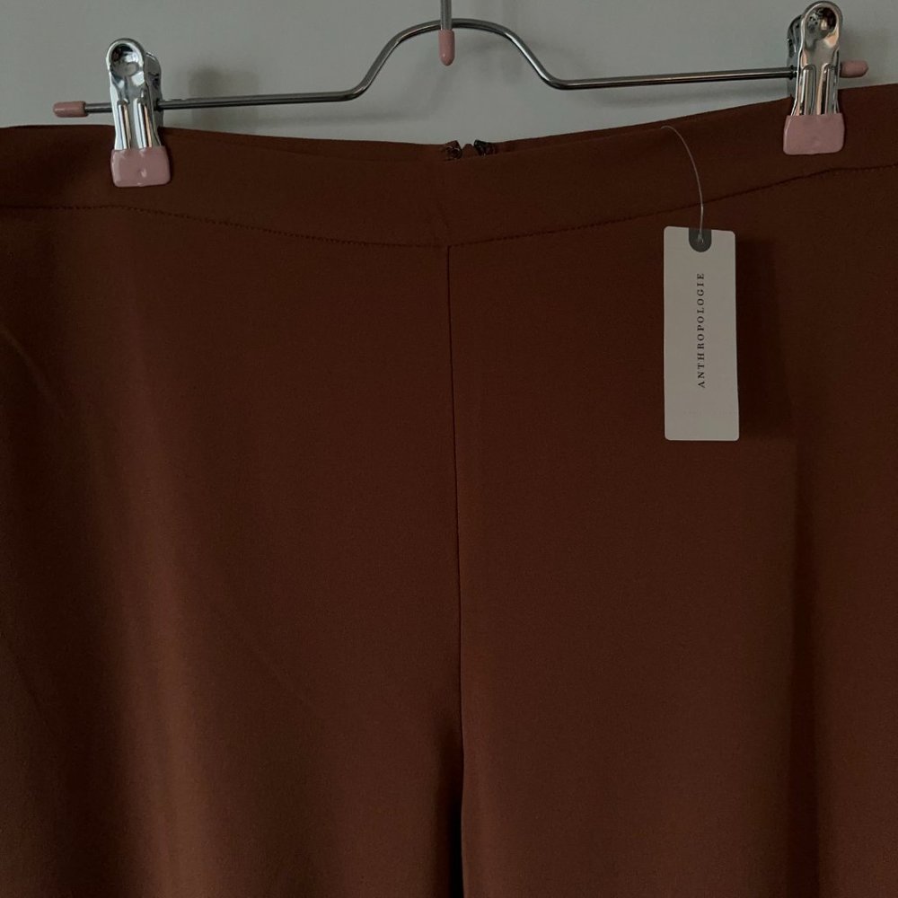 NWT ANTHROPOLOGIE - Stretch Flair Pants in Bronze – size M - Picture 5 of 11